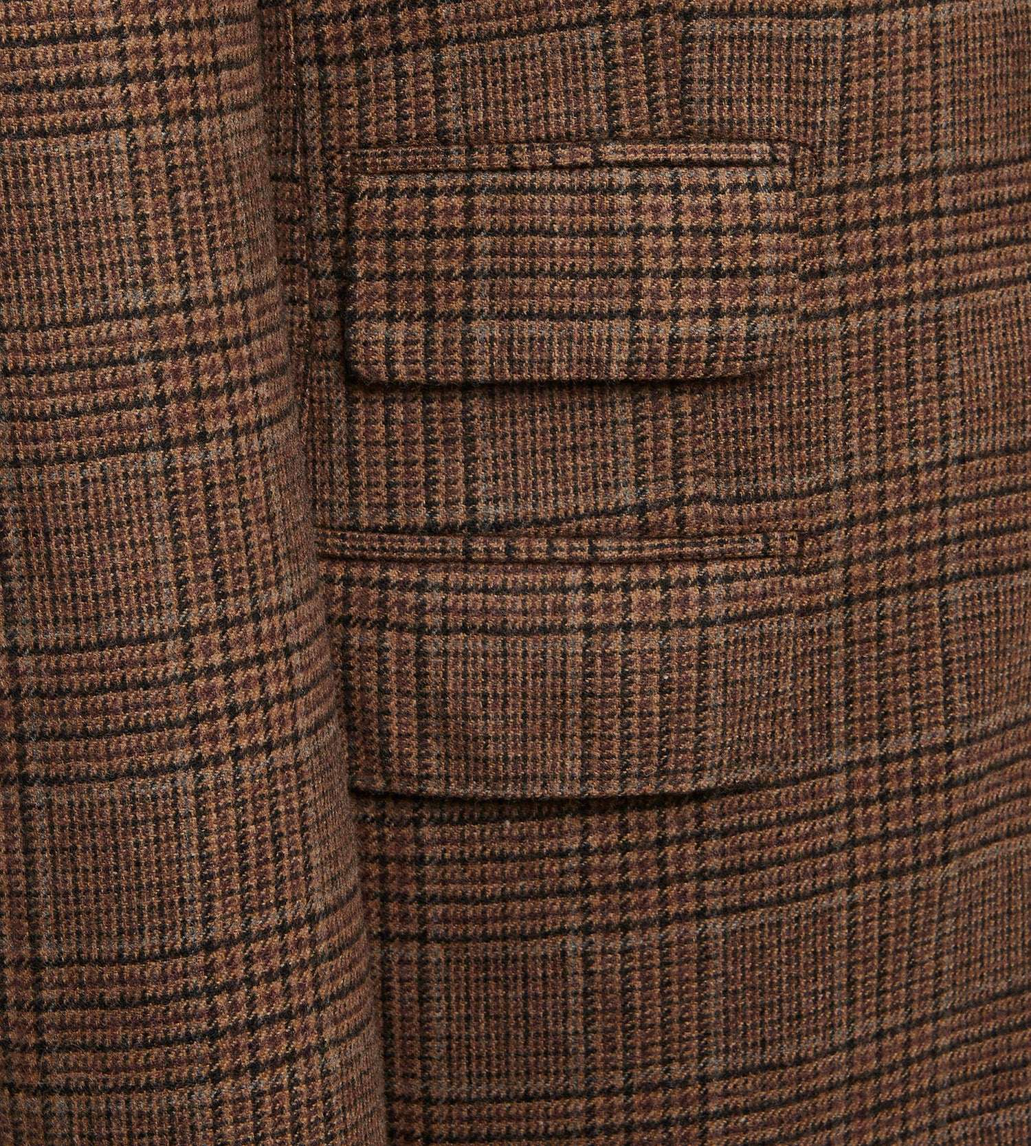 Veste en laine à motif Prince-de-Galles marron