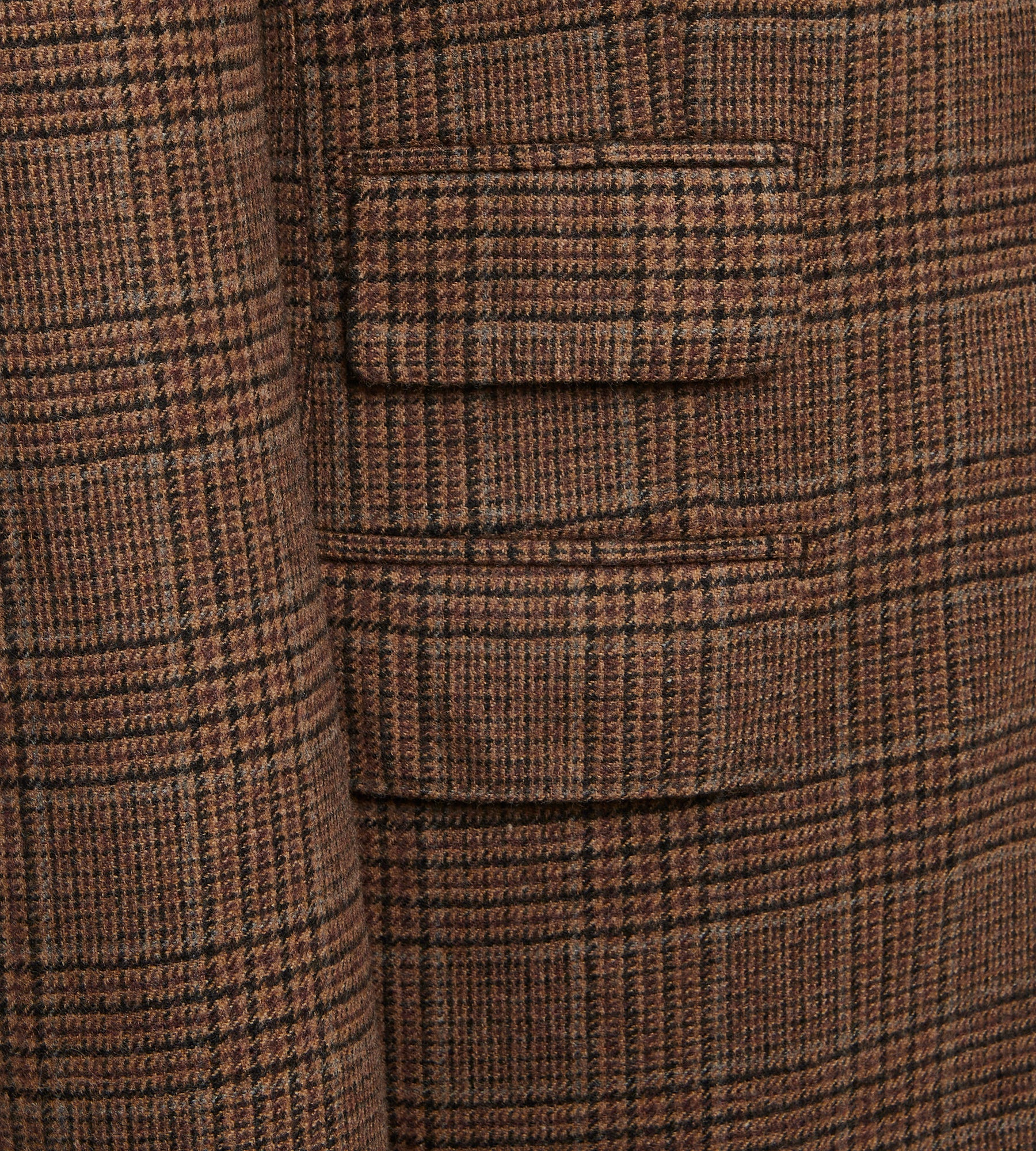 Veste en laine à motif Prince-de-Galles marron