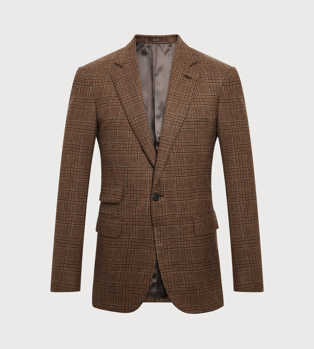 Veste en laine à motif Prince-de-Galles marron