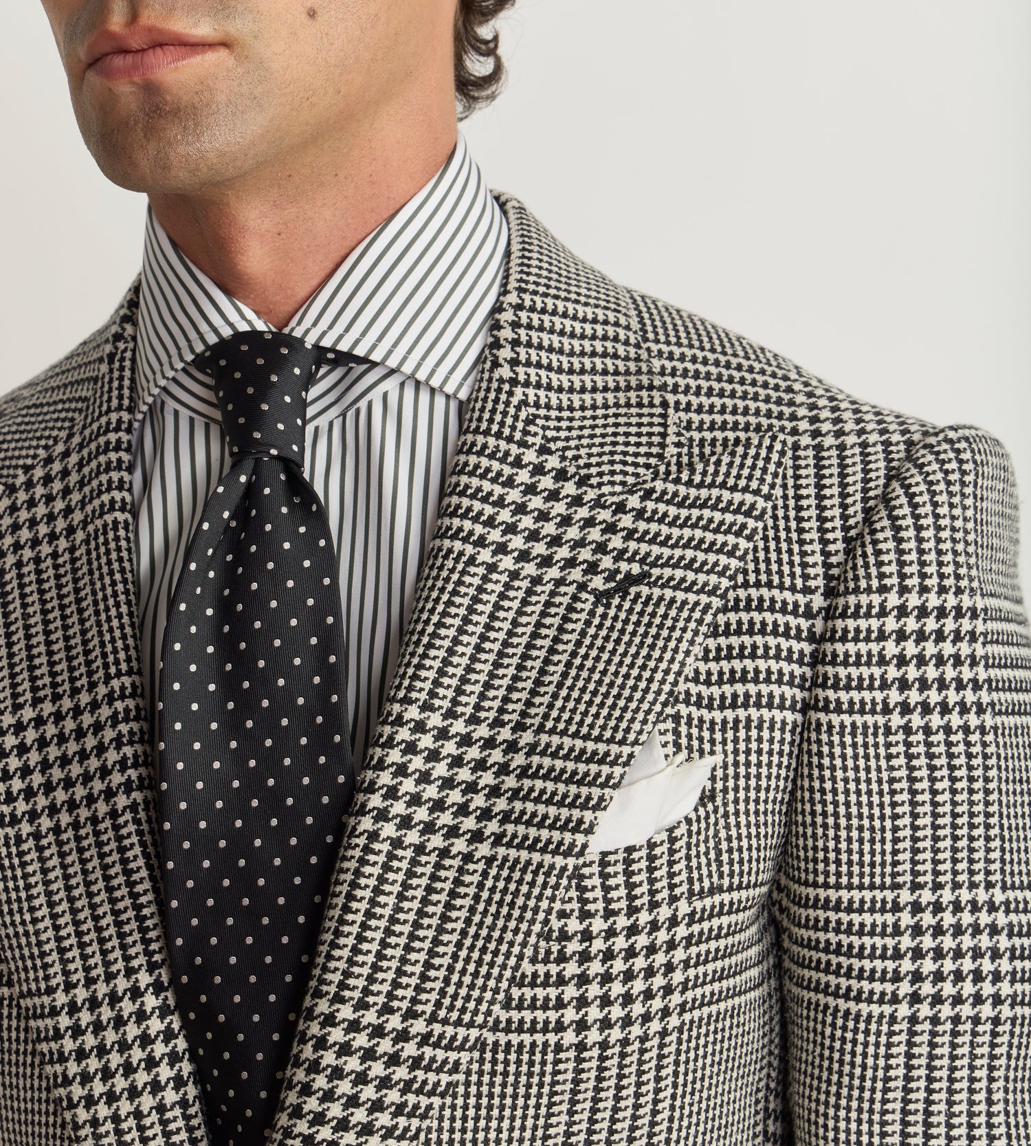 Veste à carreaux en lin, coton et soie