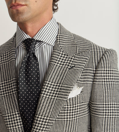 Veste à carreaux en lin, coton et soie