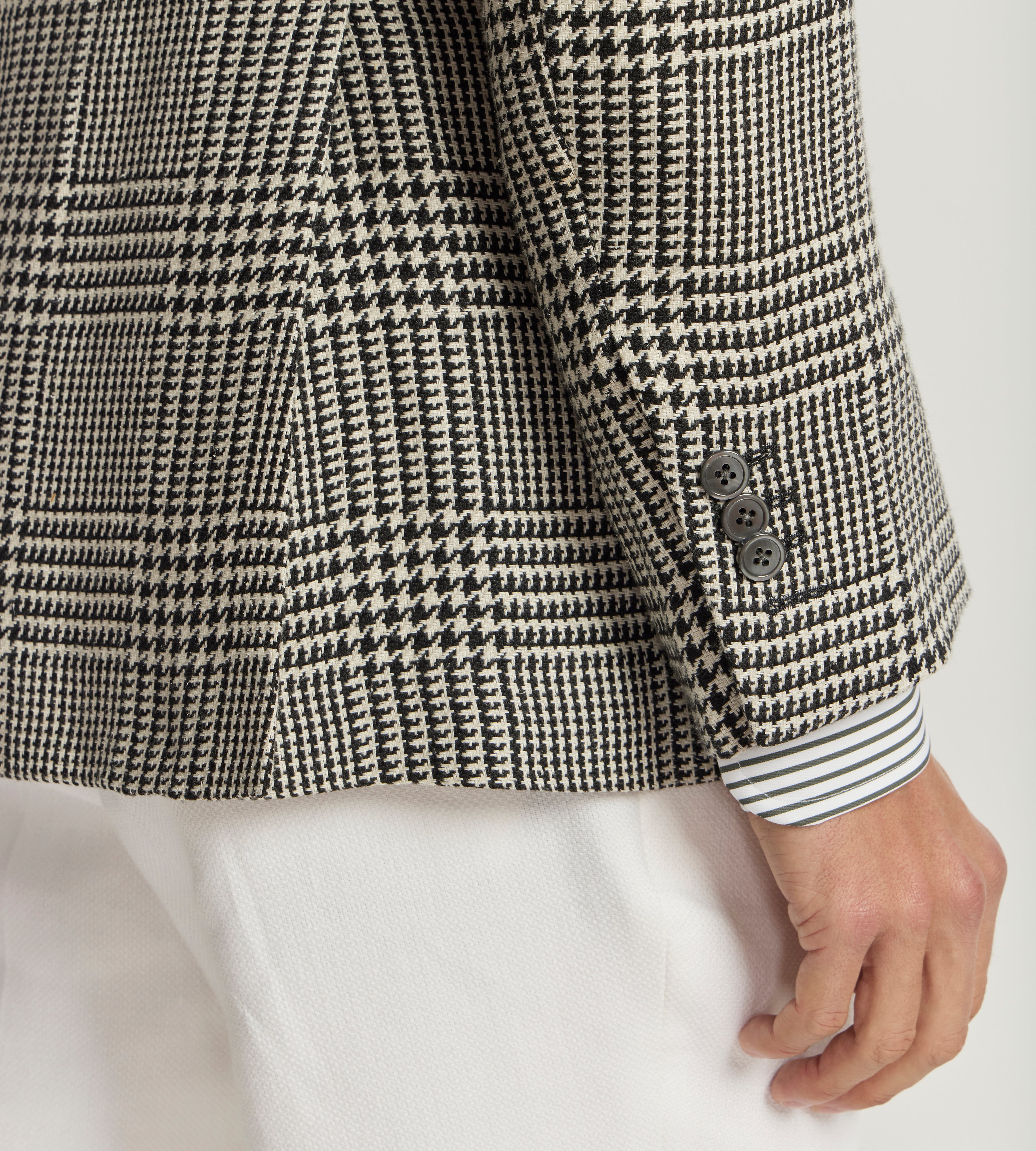 Veste à carreaux en lin, coton et soie