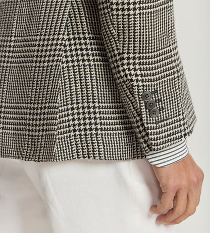 Veste à carreaux en lin, coton et soie