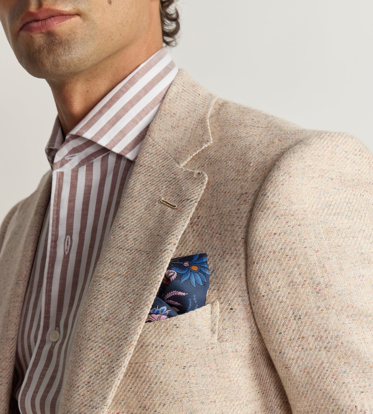 Veste beige en tweed chiné