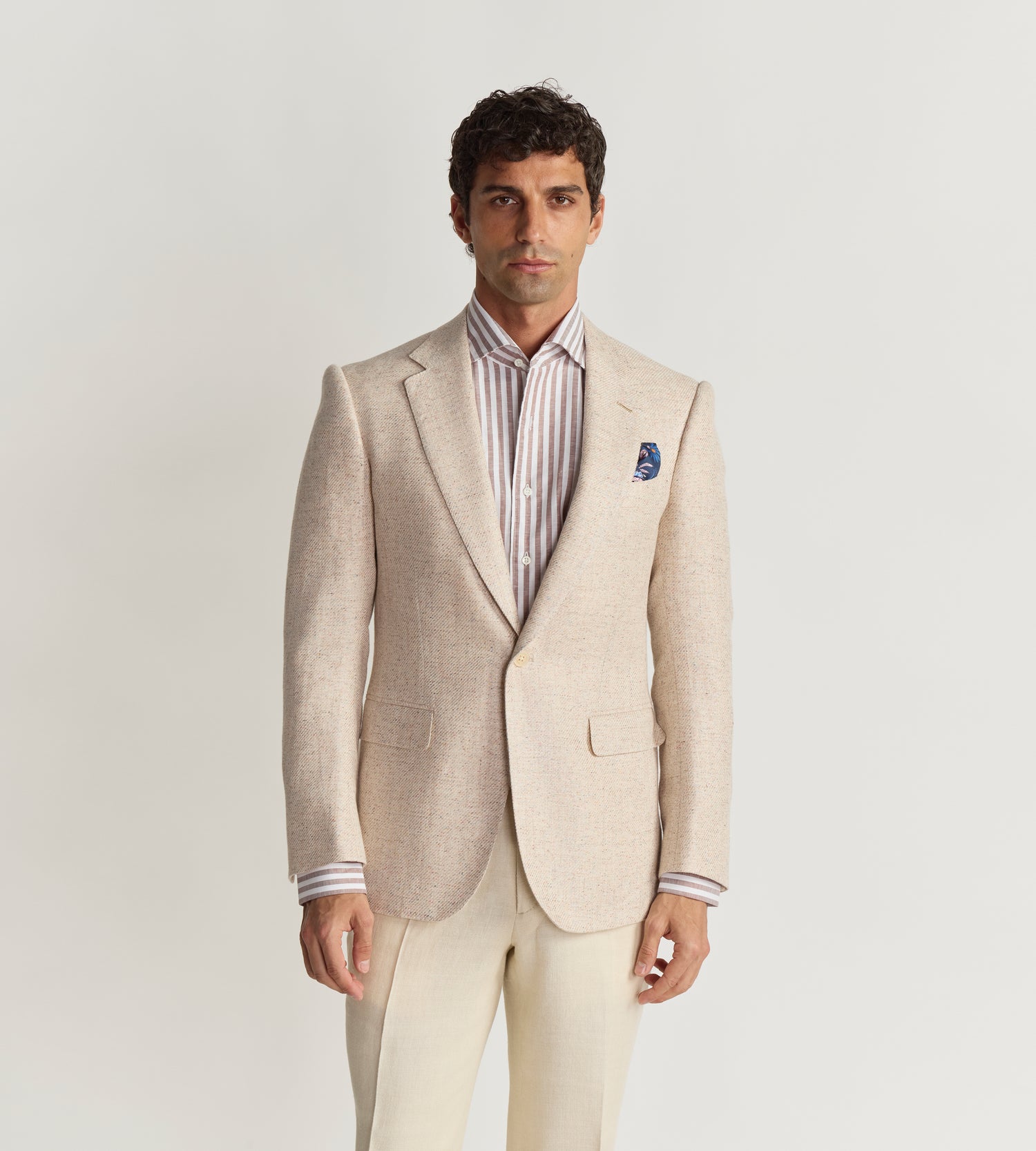 Veste beige en tweed chiné