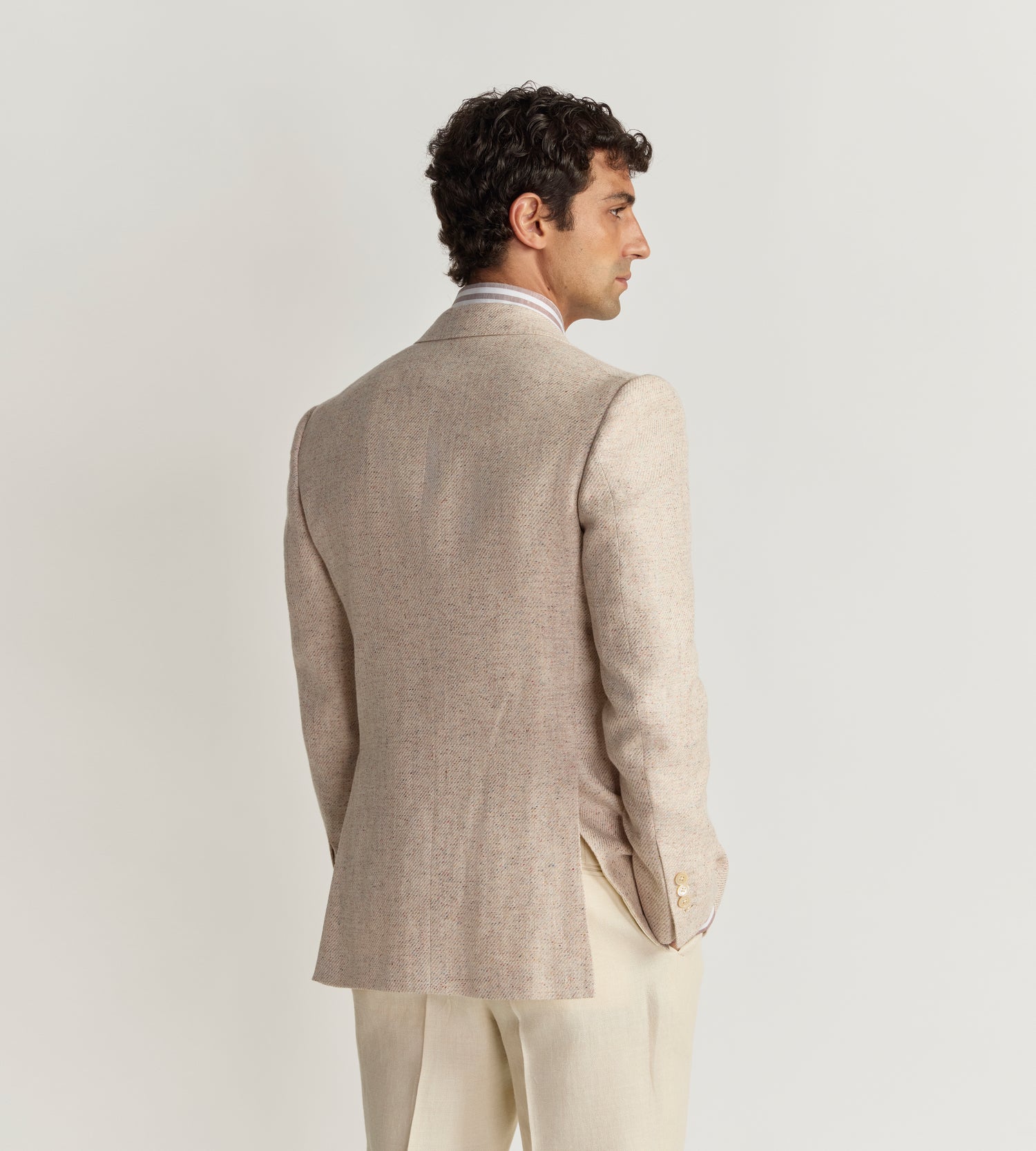 Veste beige en tweed chiné