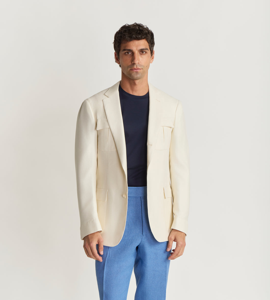 Veste Lorenzo blanche en soie &amp; laine