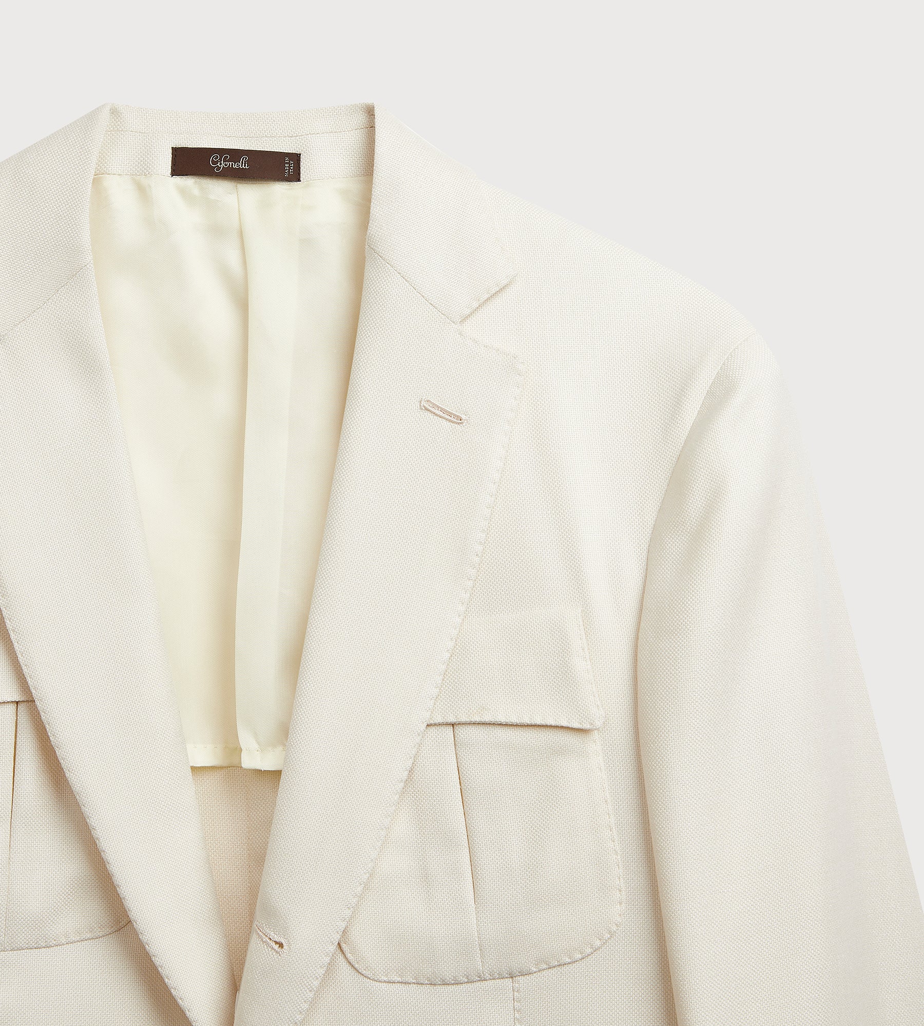 Veste Lorenzo blanche en soie &amp; laine