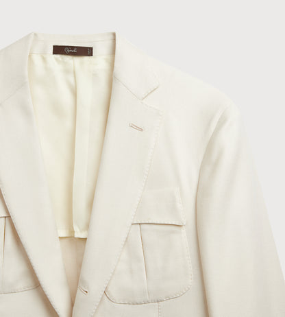 Veste Lorenzo blanche en soie &amp; laine