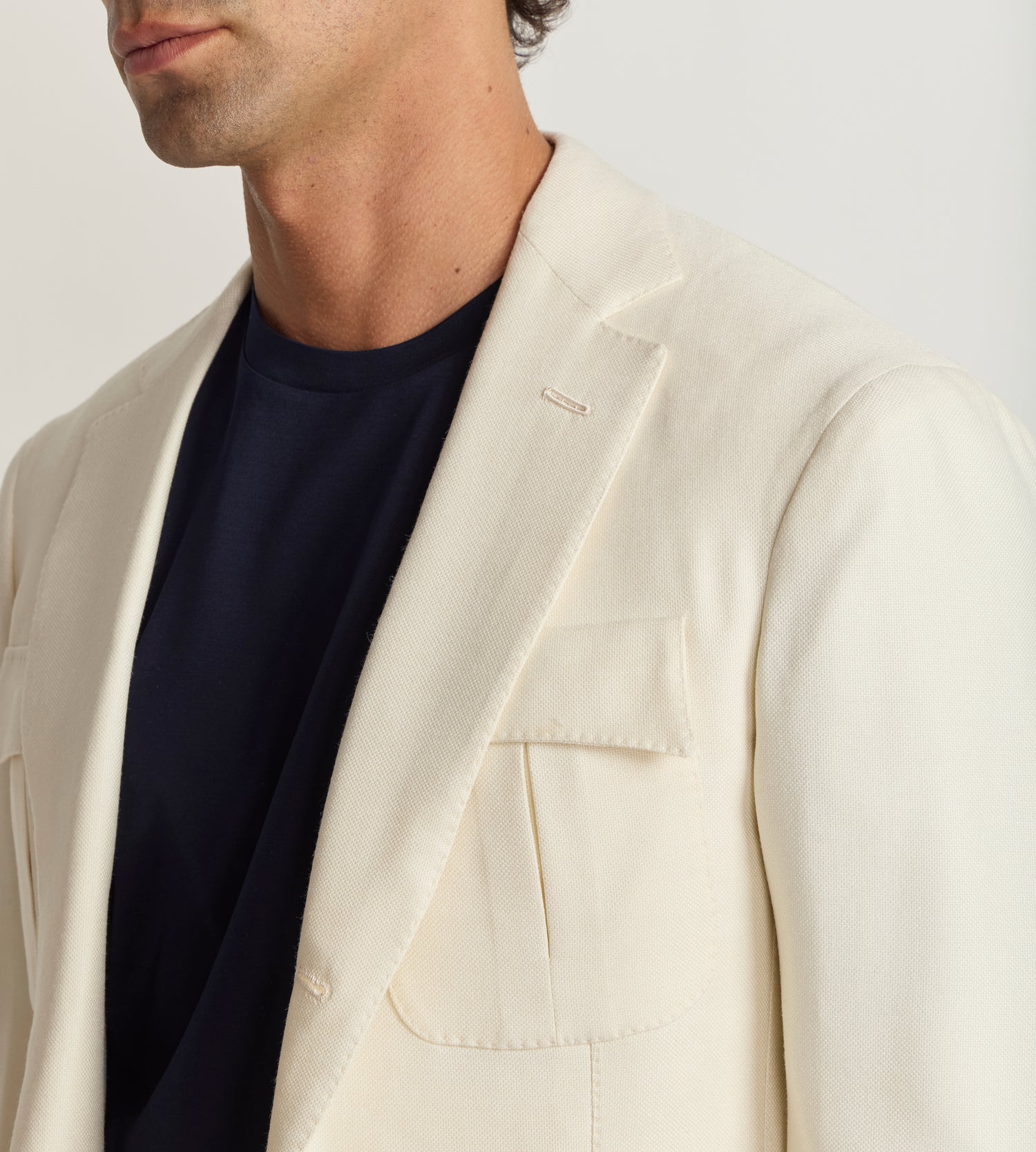 Veste Lorenzo blanche en soie &amp; laine