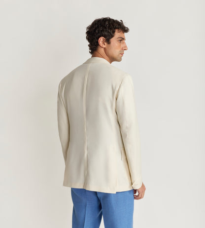 Veste Lorenzo blanche en soie &amp; laine