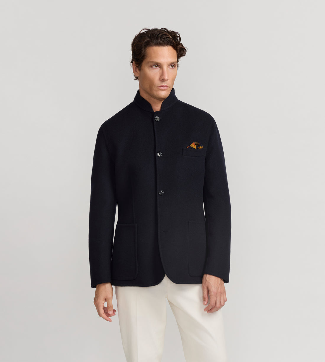 Veste en cachemire bleu nuit