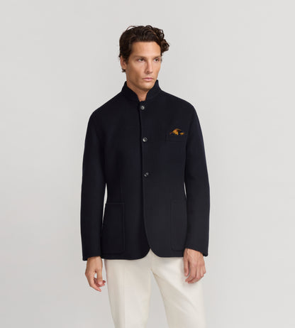 Veste en cachemire bleu nuit
