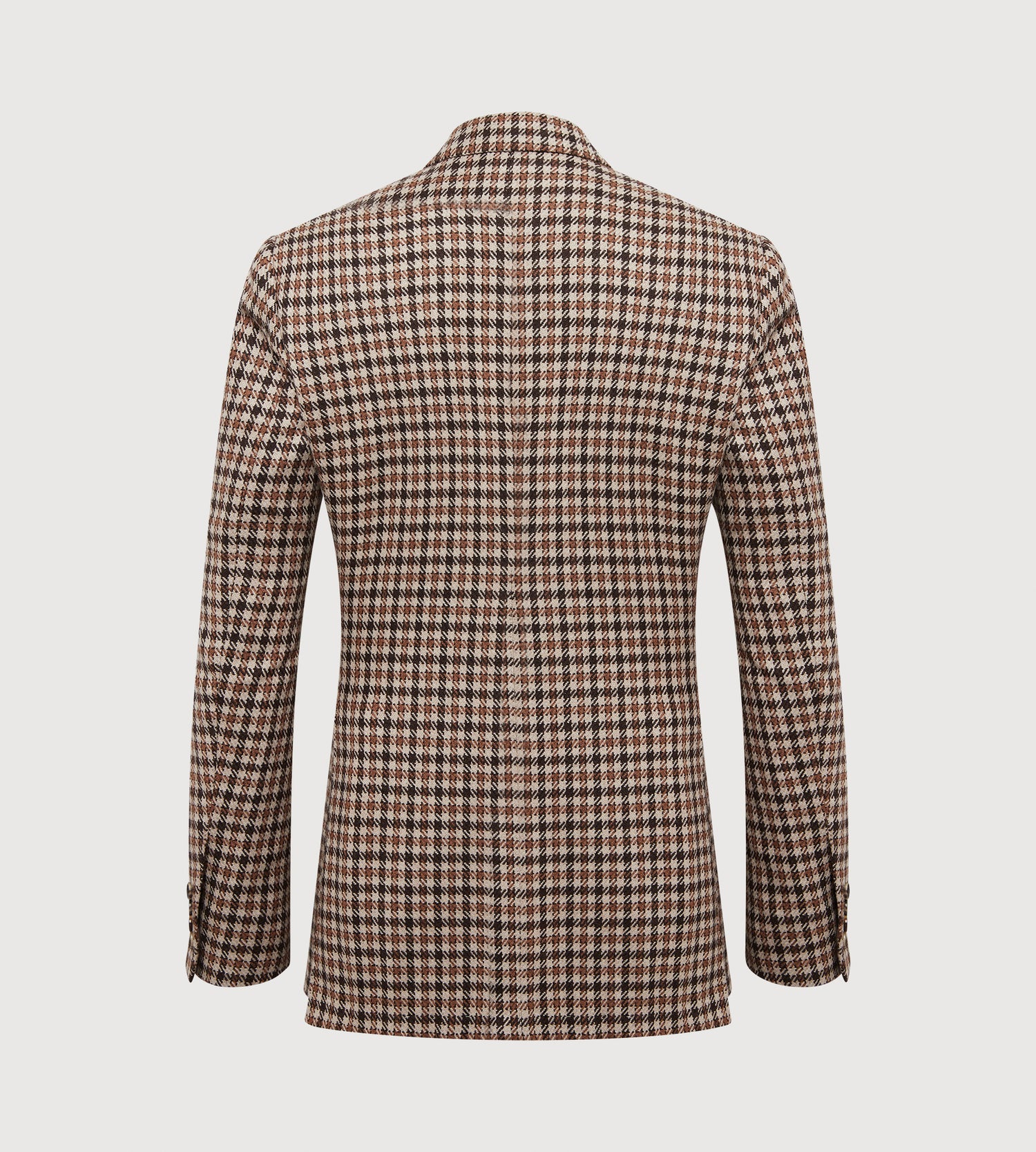 Veste en laine à motif pied-de-poule beige et marron