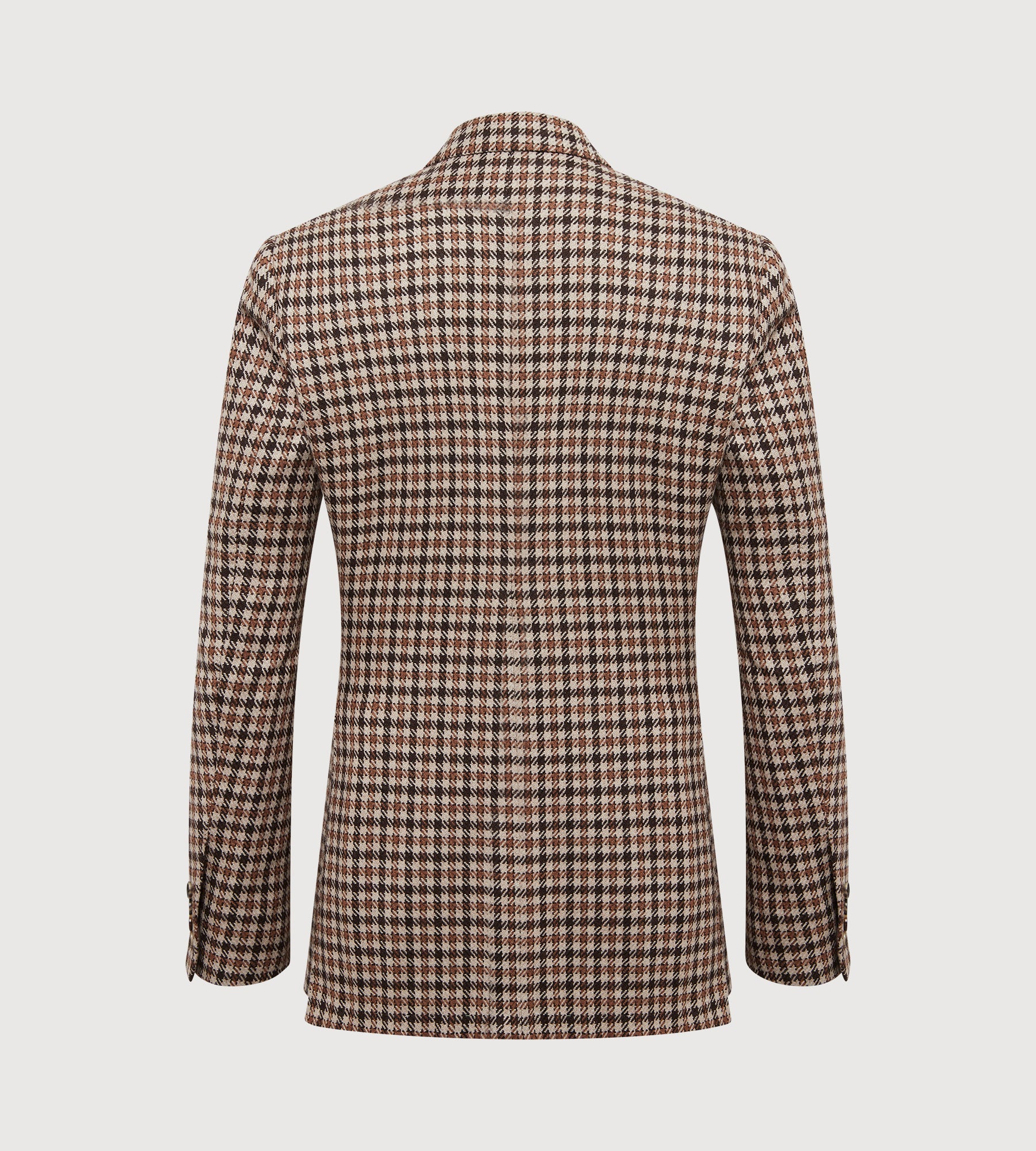 Veste en laine à motif pied-de-poule beige et marron