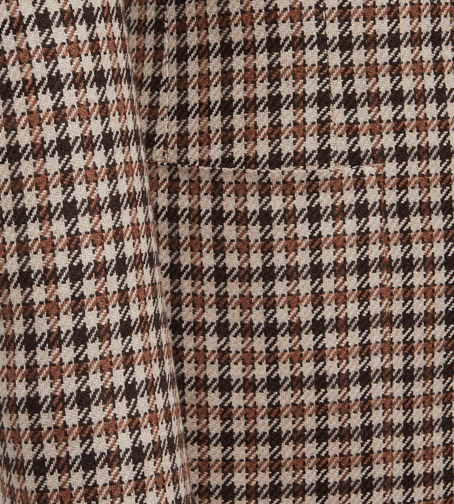 Veste en laine à motif pied-de-poule beige et marron