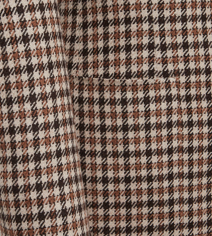 Veste en laine à motif pied-de-poule beige et marron