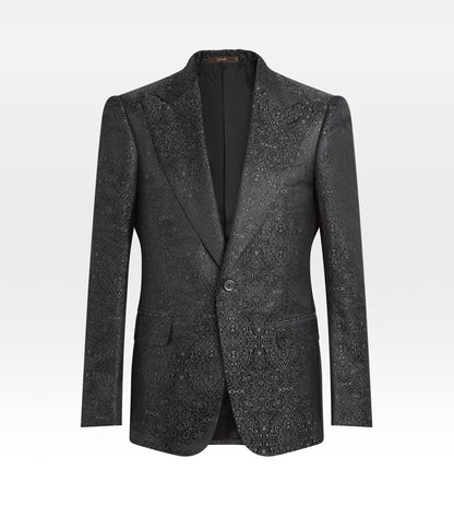 Veste de soirée noire à motifs