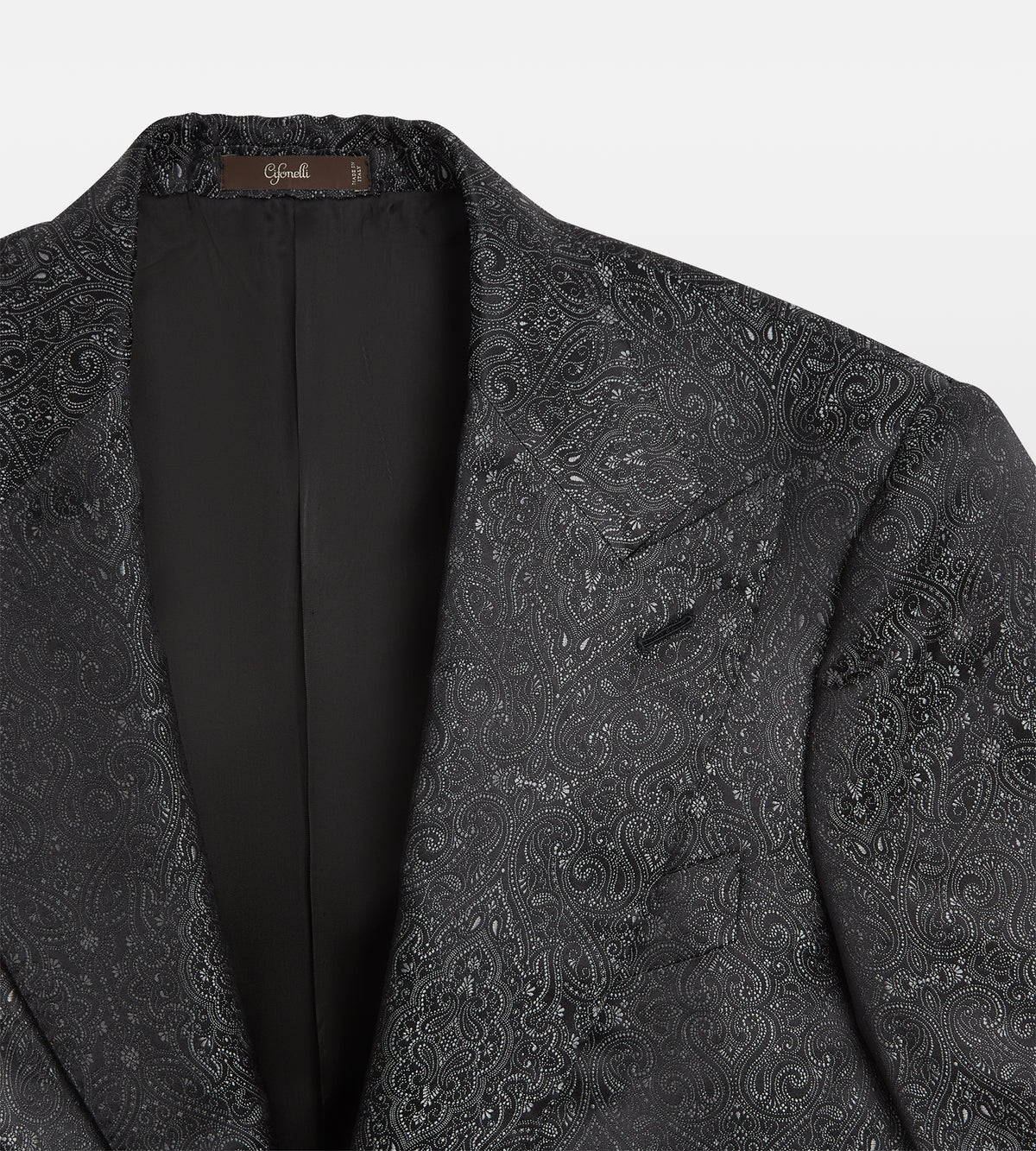 Veste de soirée noire à motifs