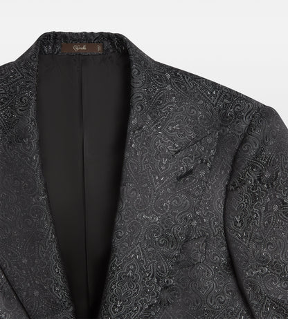 Veste de soirée noire à motifs