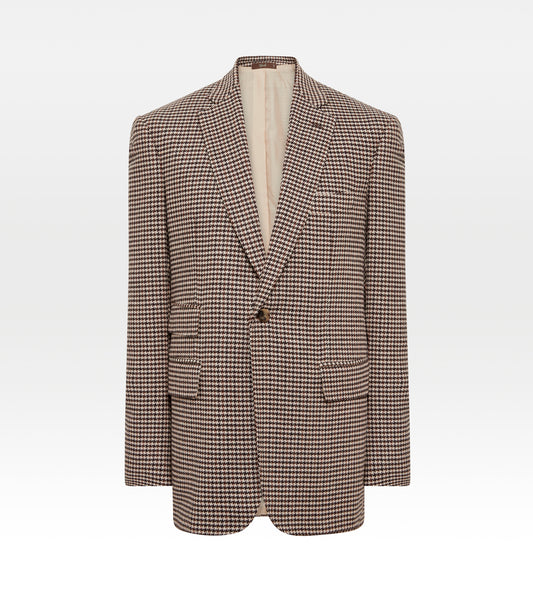 Veste en laine & cachemire pied-de-poule