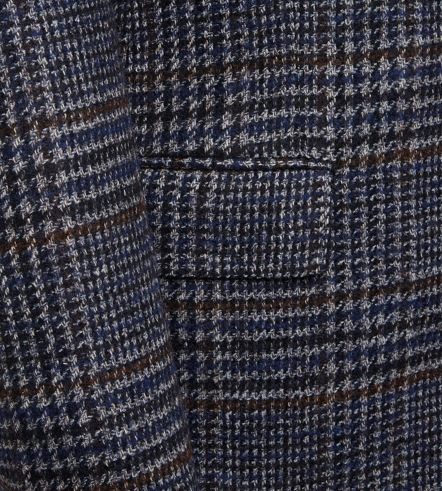 Veste en laine &amp; alpaga bleu marine à motif Prince-de-Galles