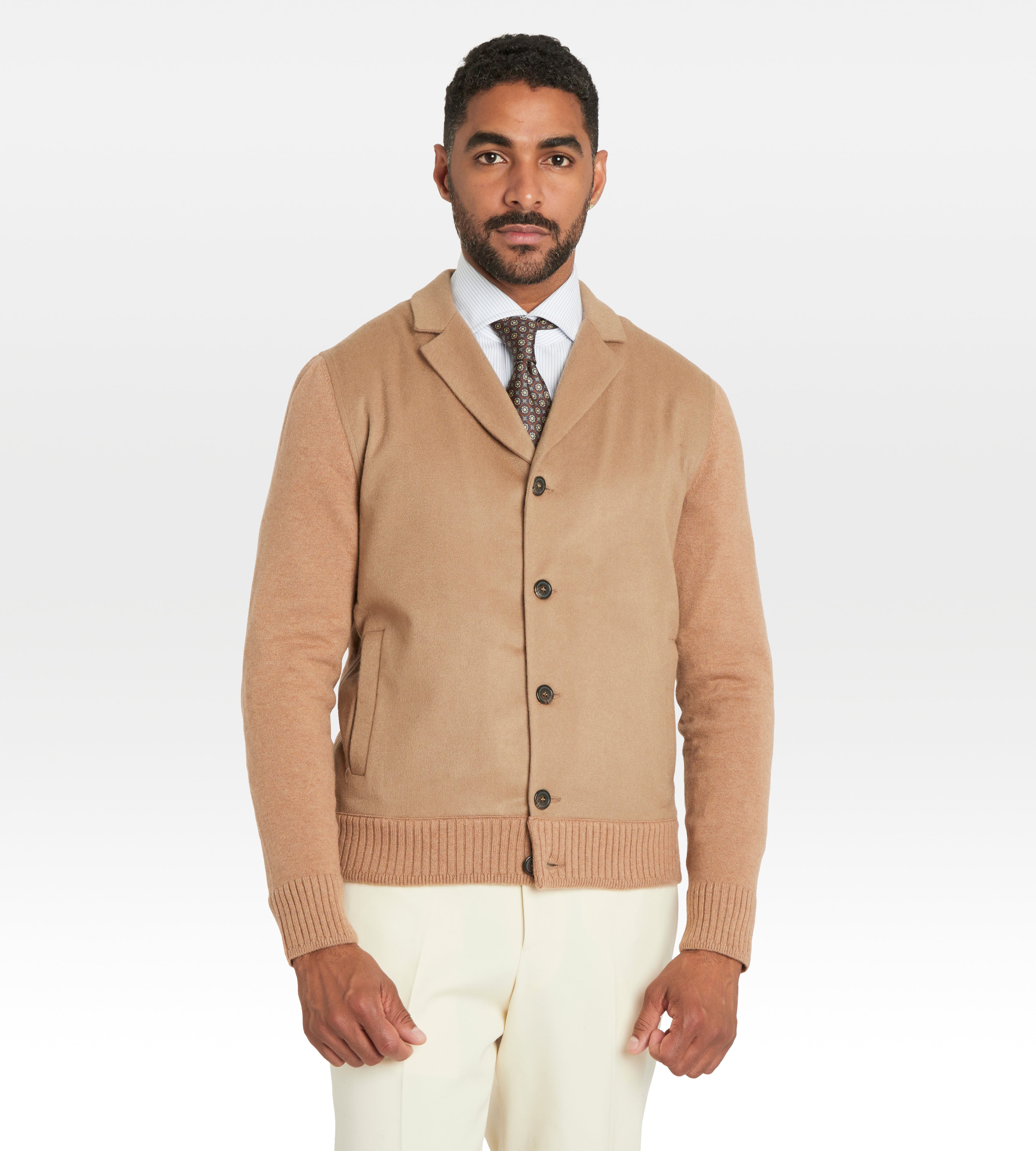 Cardigan camel en cachemire