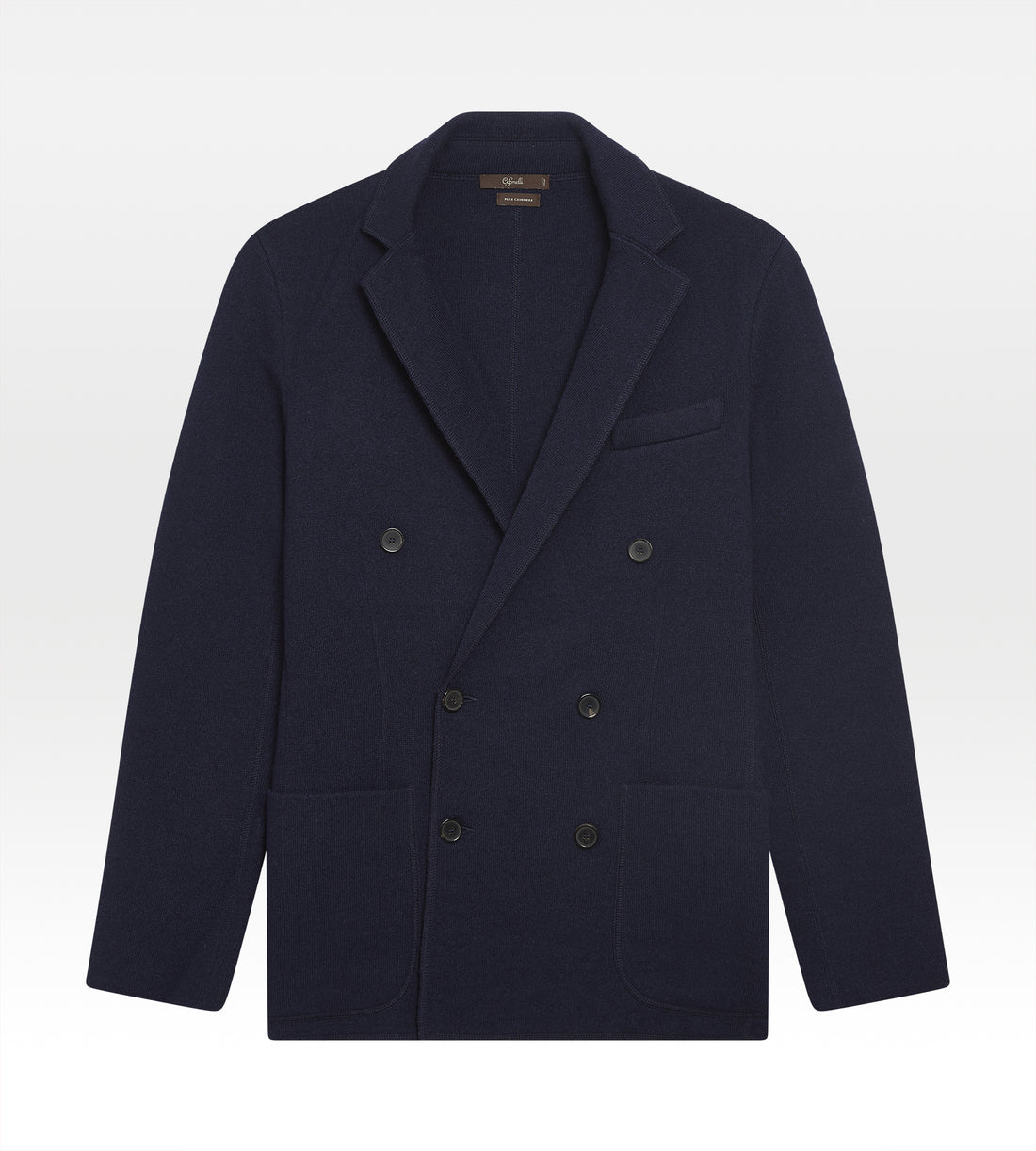 Cardigan croisé bleu marine en cachemire