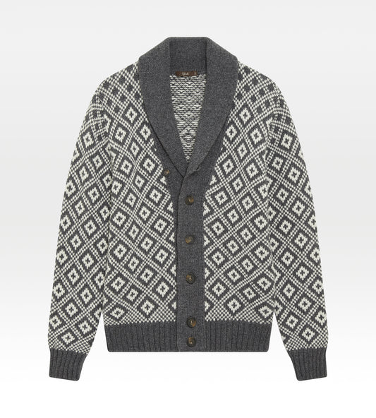 Cardigan en laine & cachemire gris