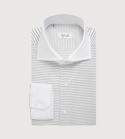 Chemise blanche à rayures horizontales noires