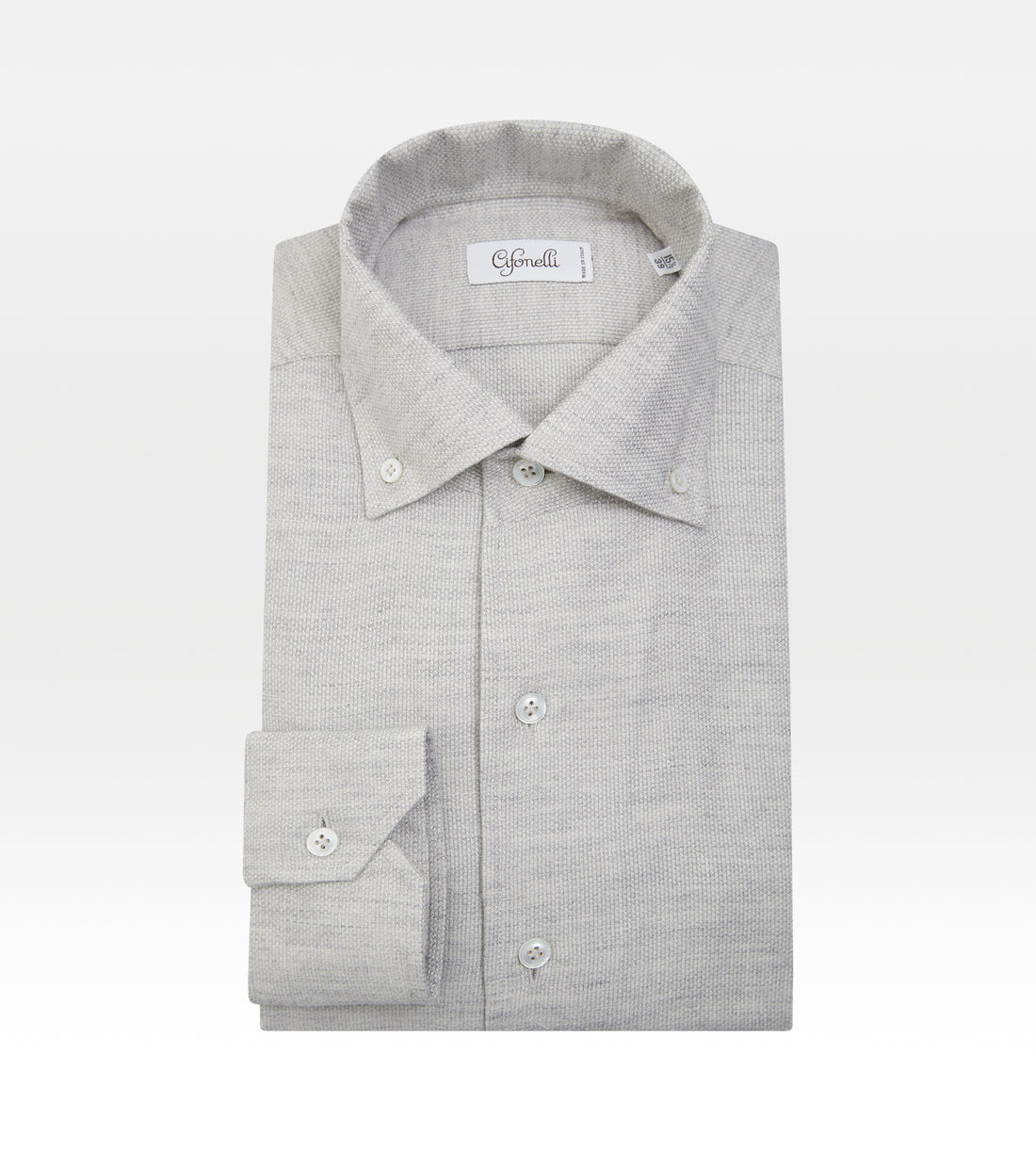 Chemise grise en coton et laine