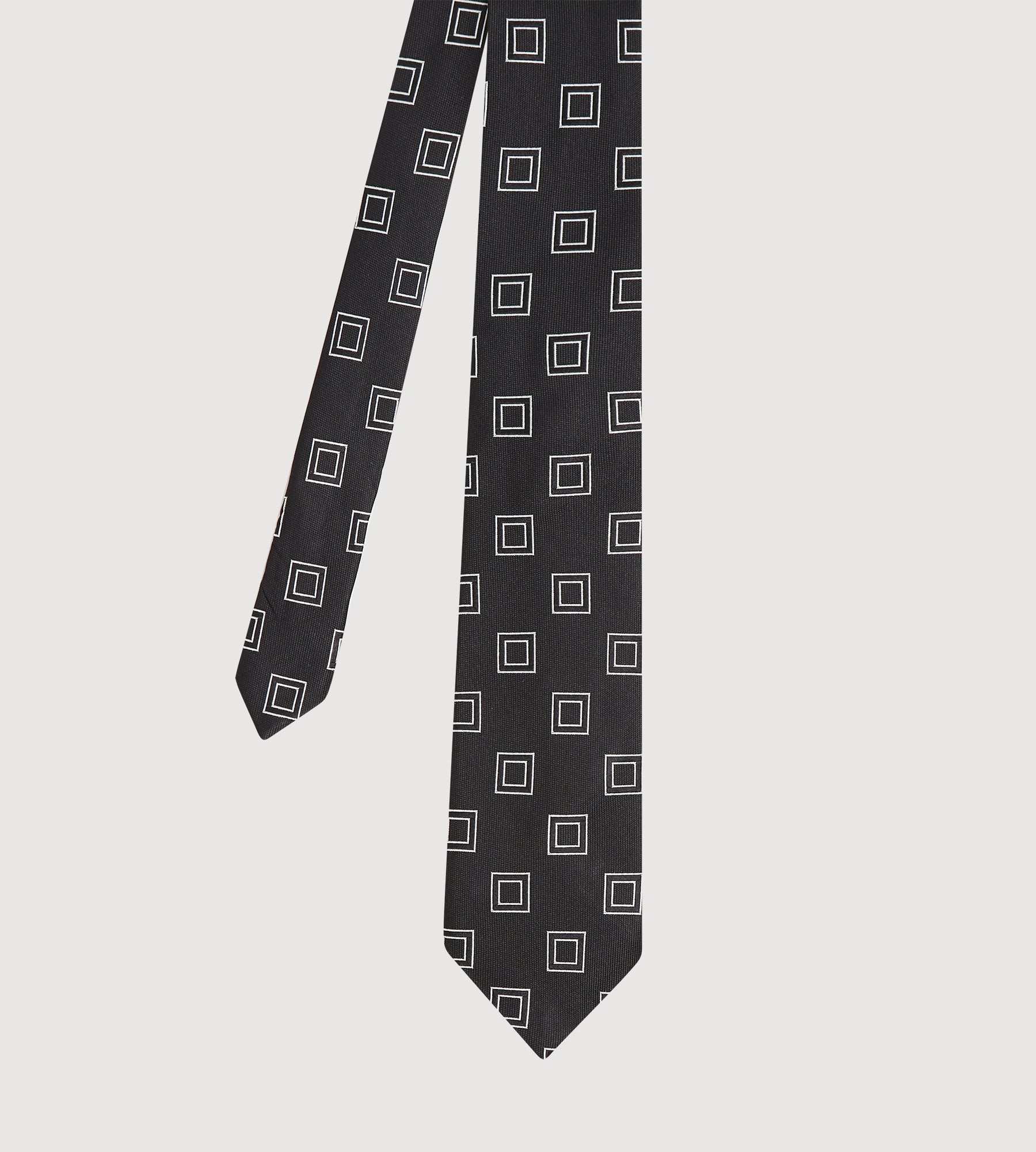 Cravate en soie noir à motifs