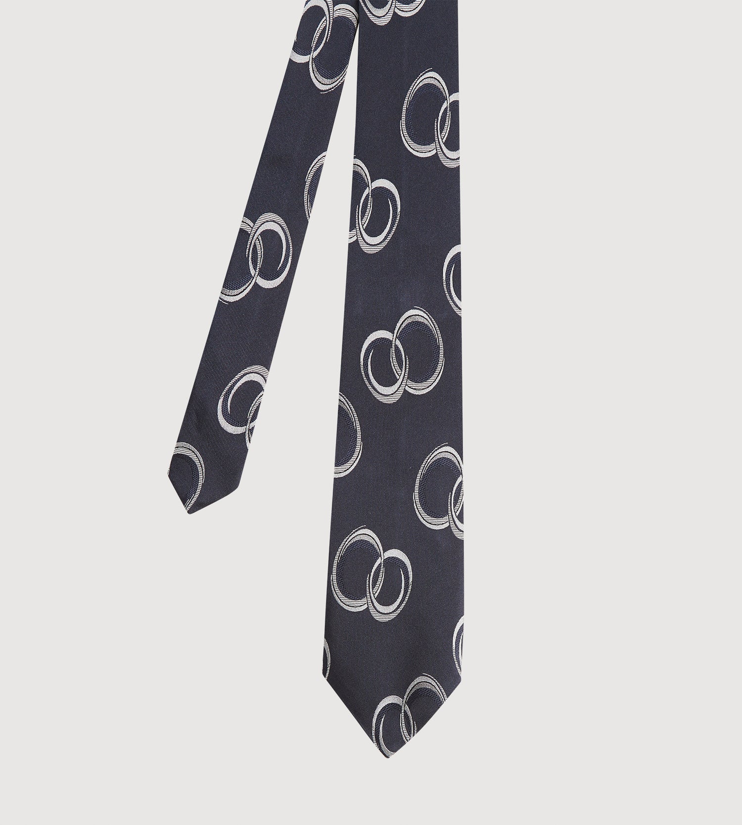 Cravate en soie bleu à boucles