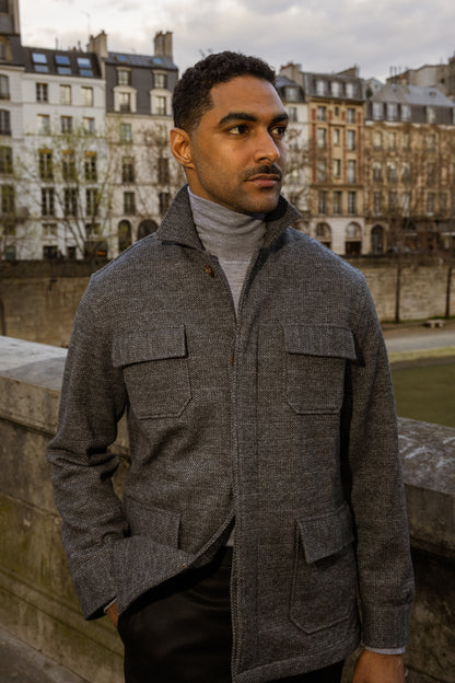 Thick grey wool overshirt