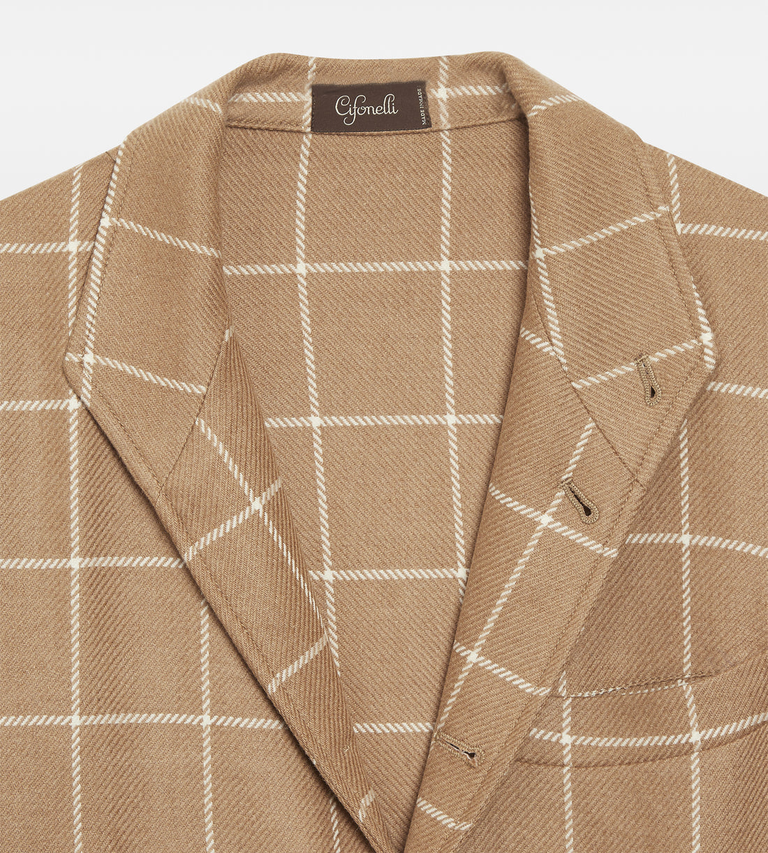 Teba classique à carreaux en poil de chameau camel