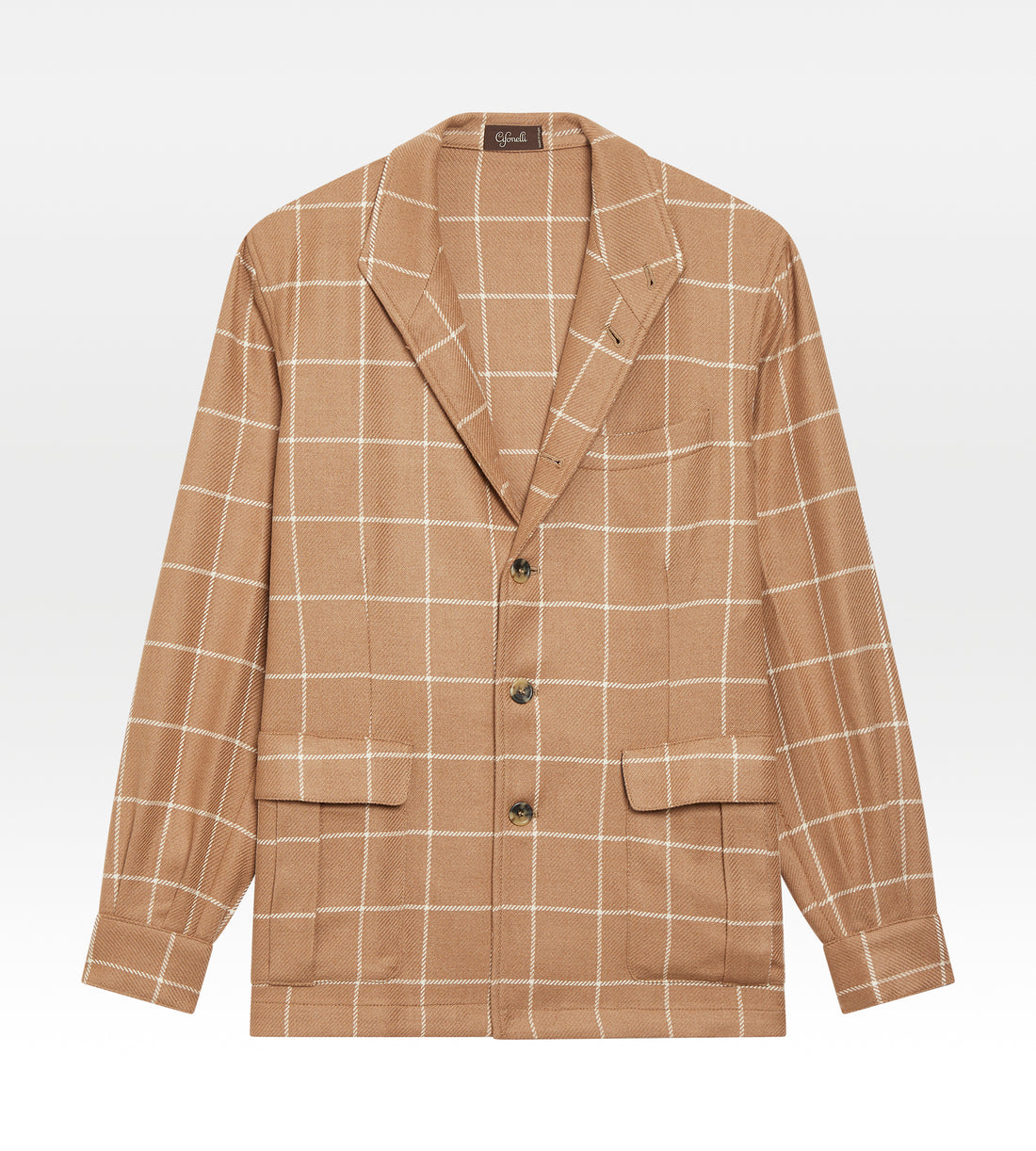 Teba classique à carreaux en poil de chameau camel