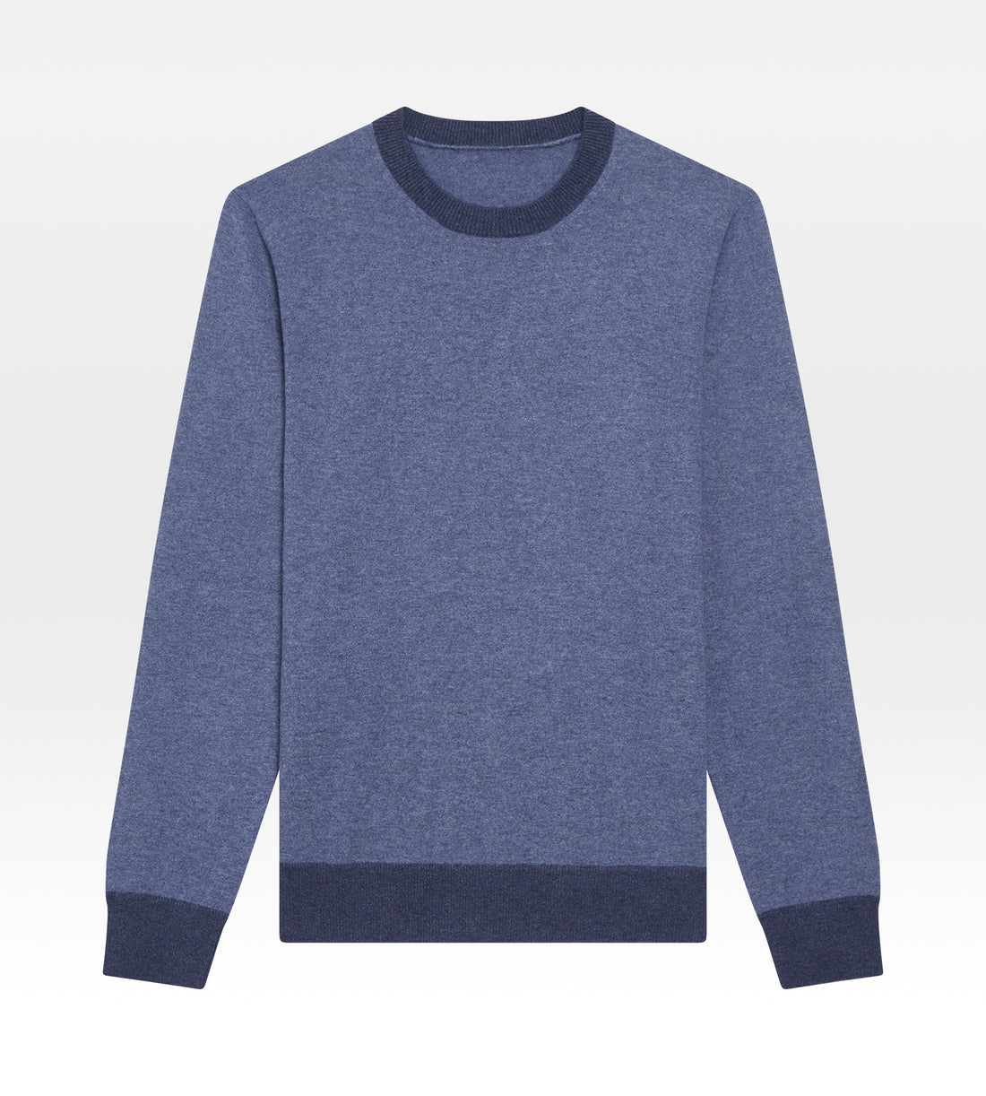 Pull bleu en cachemire à col rond