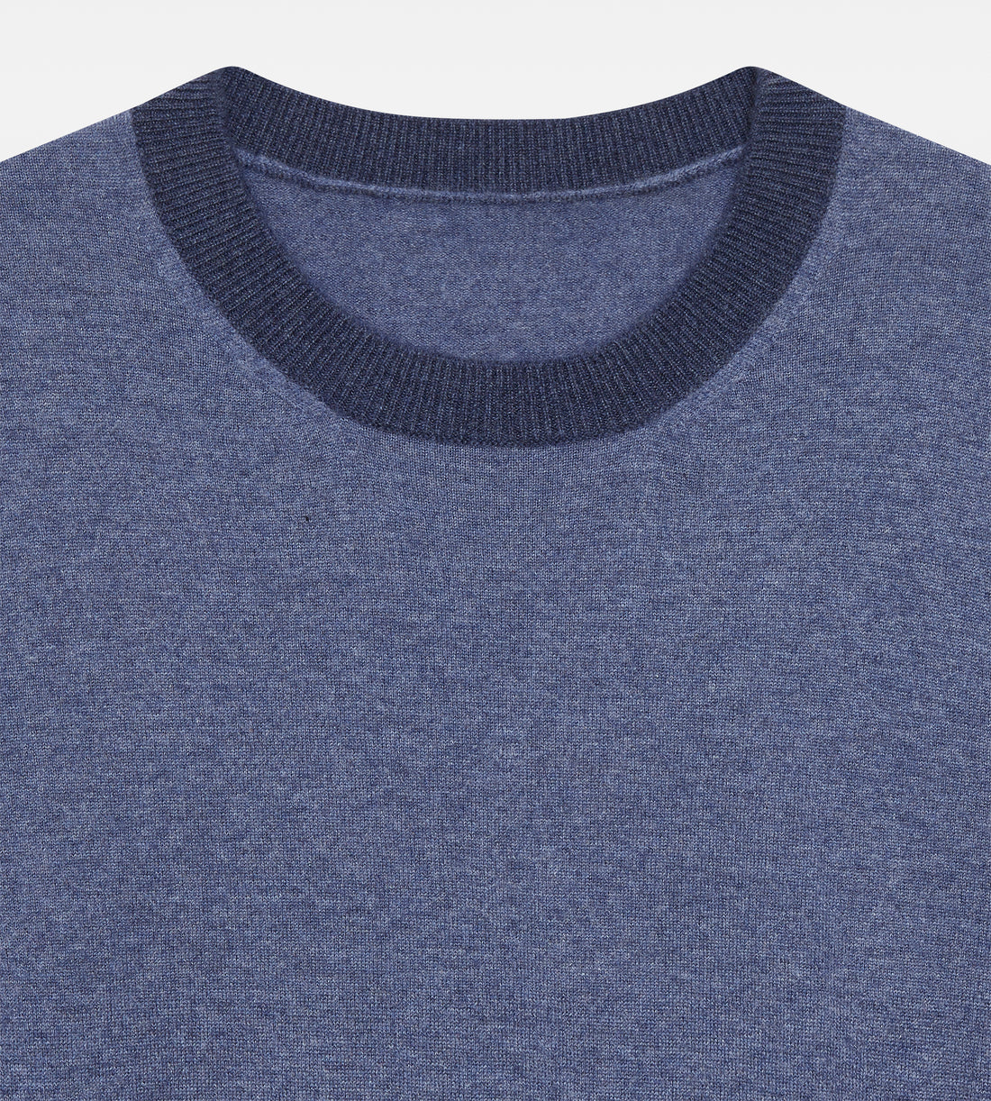 Pull bleu en cachemire à col rond
