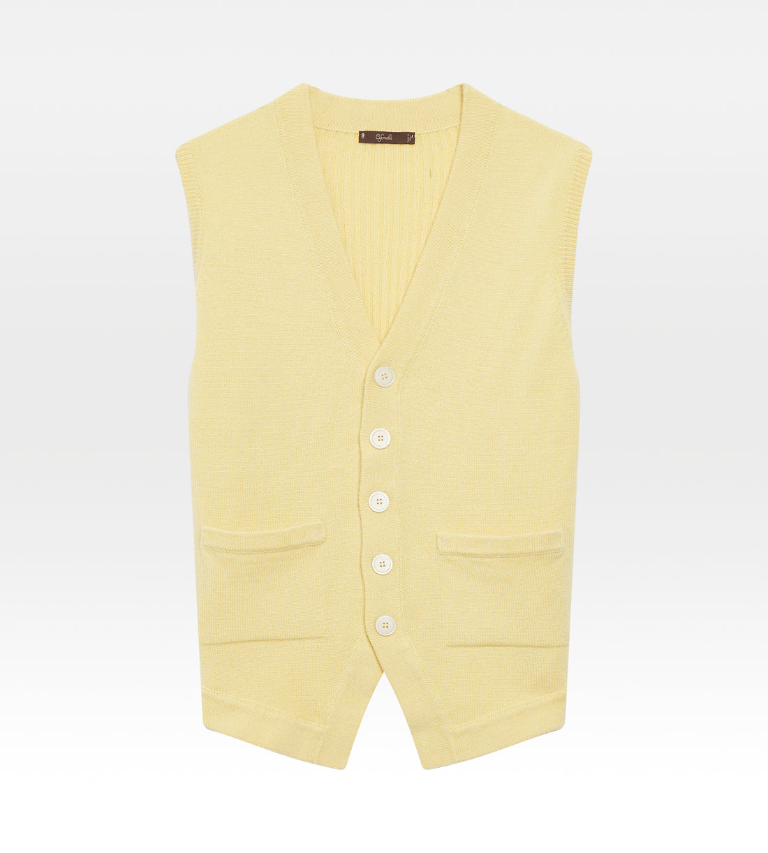 Gilet sans manche en cachemire jaune