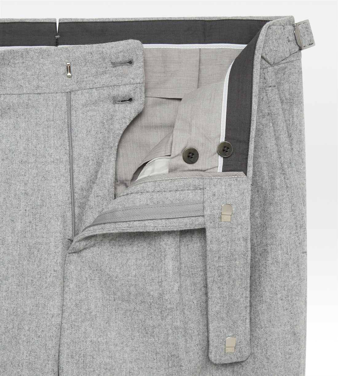 Pantalon en flanelle de laine gris
