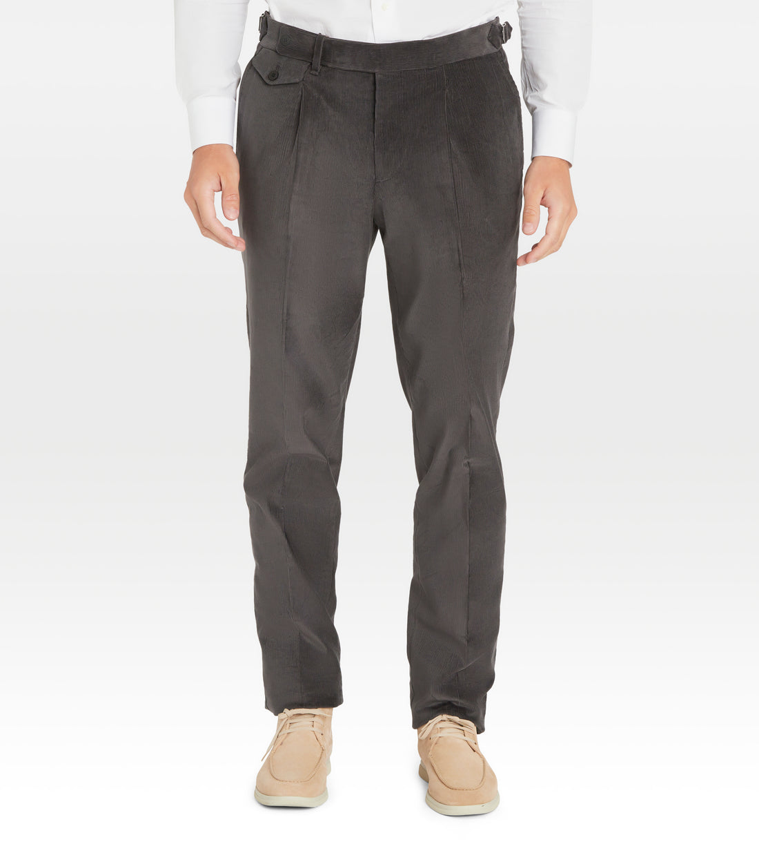 Pantalon en velours côtelé gris