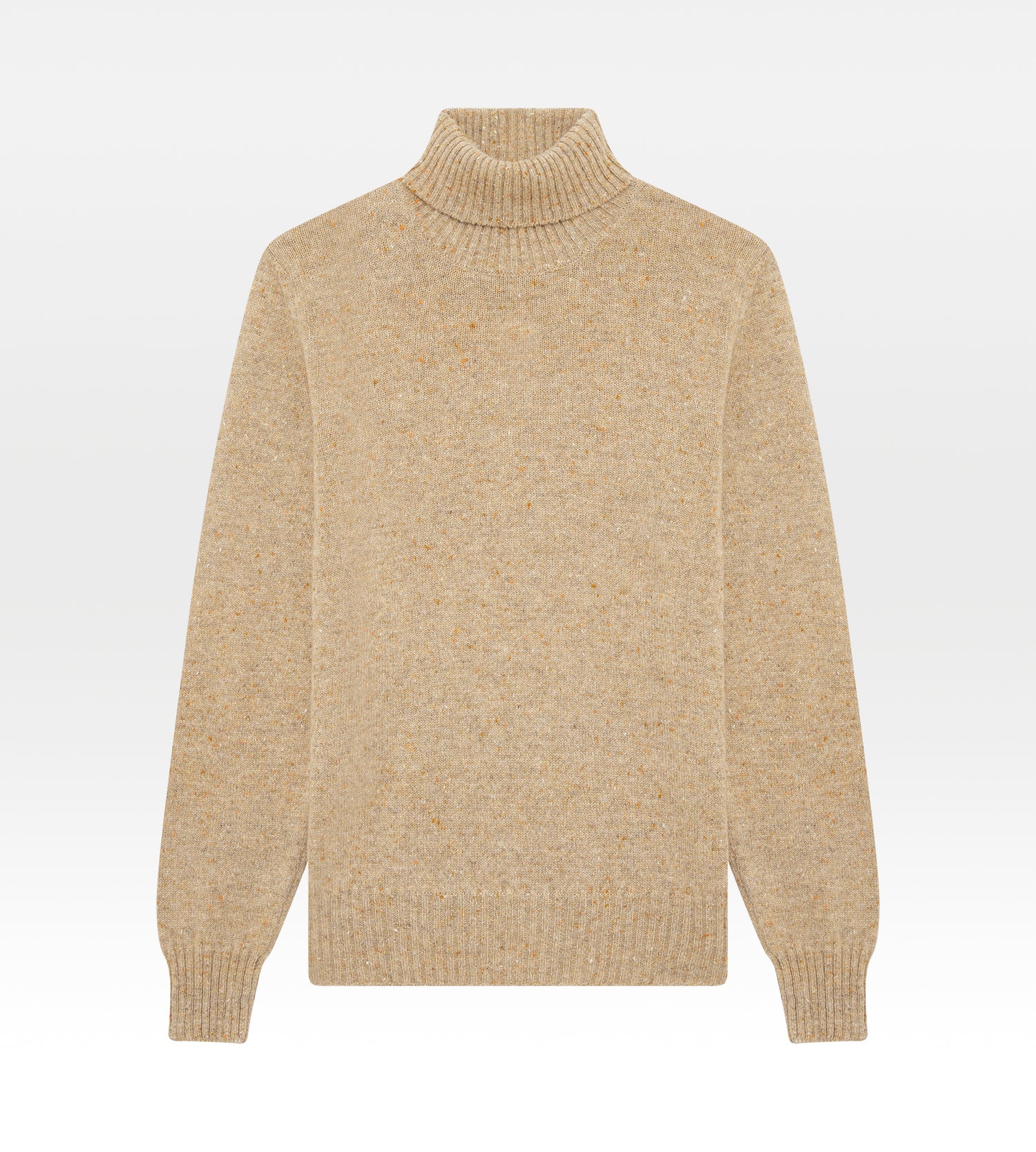 Pull beige en cachemire col roulé