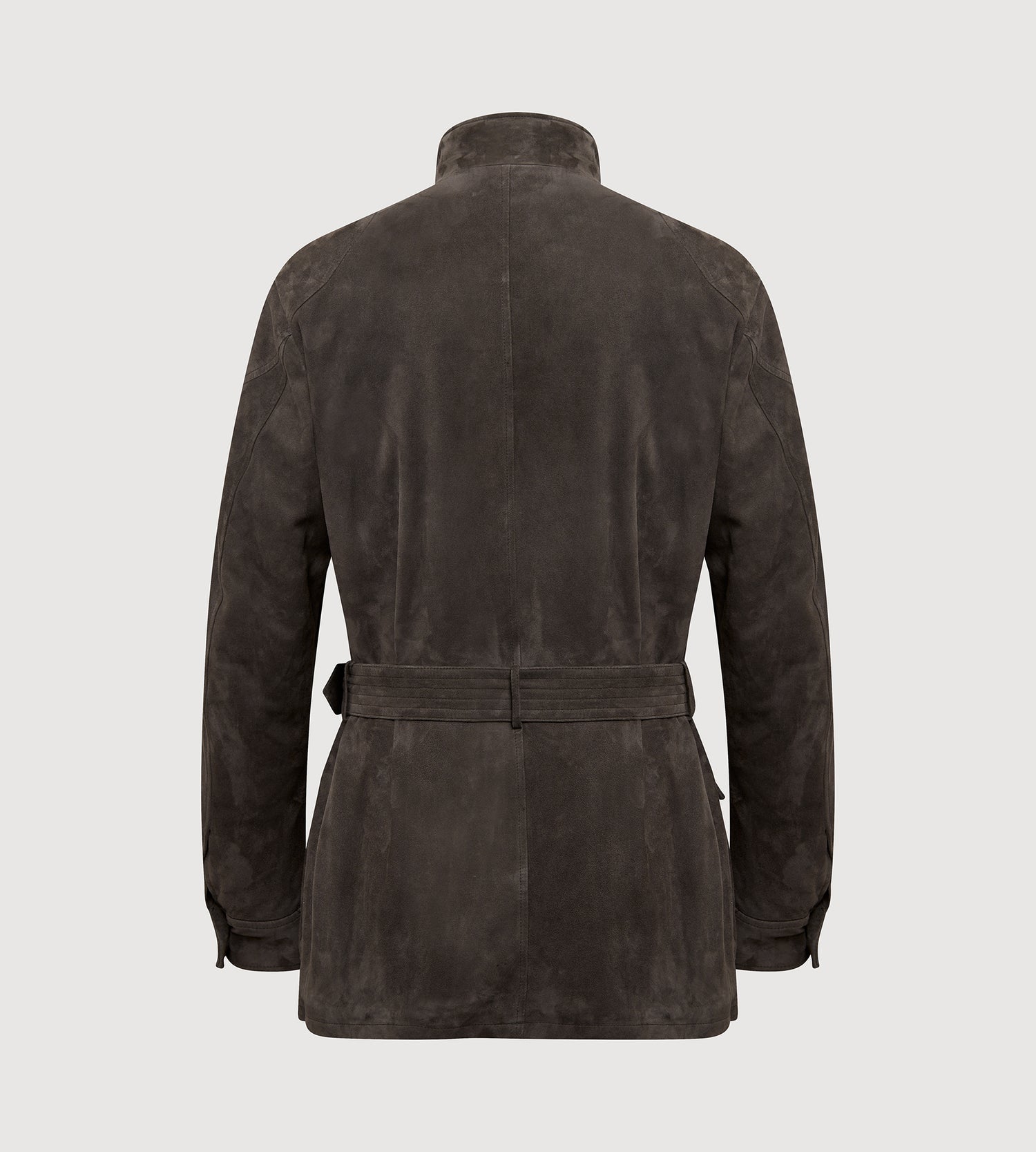 Veste saharienne en cuir marron