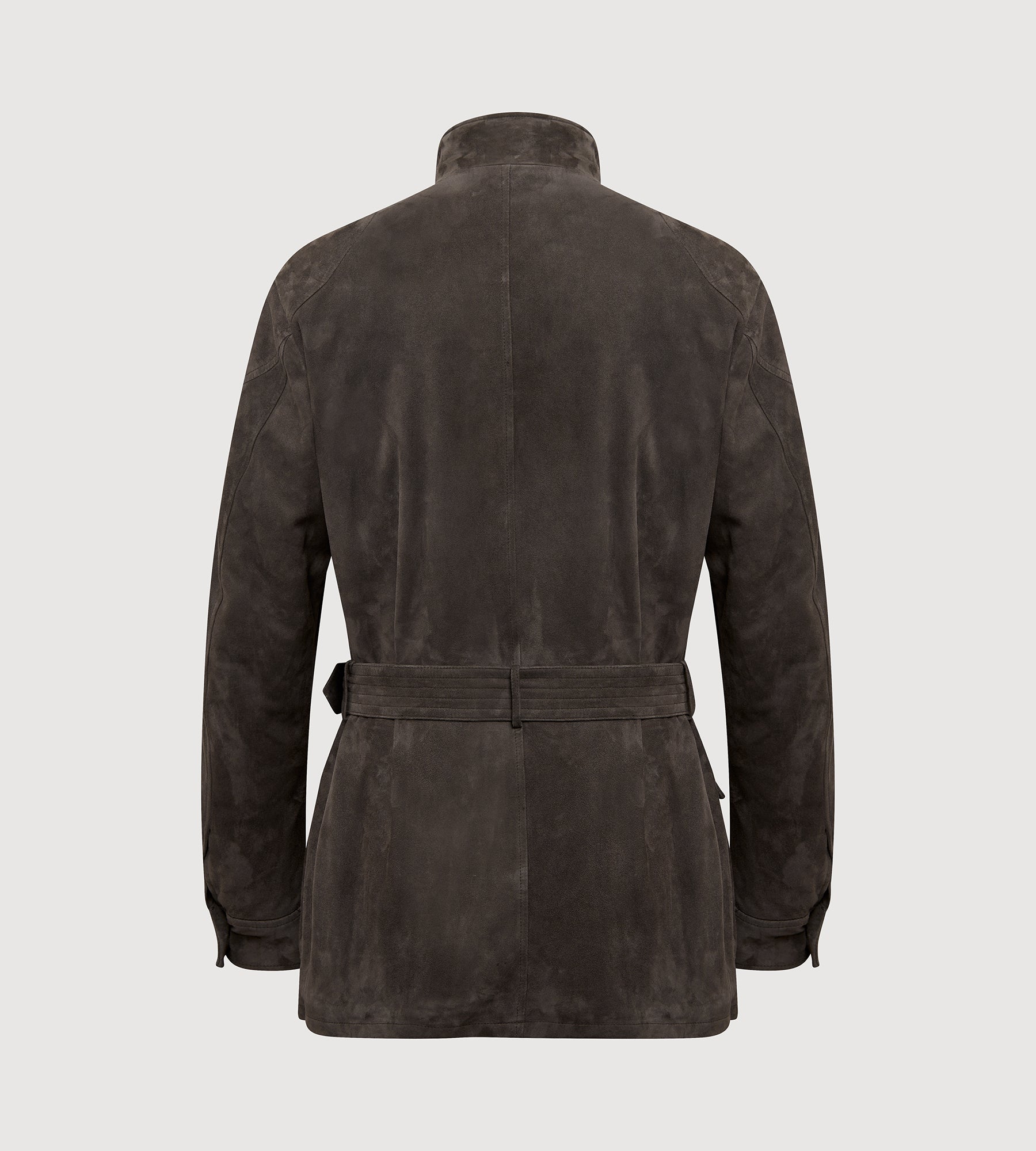 Veste saharienne en cuir marron