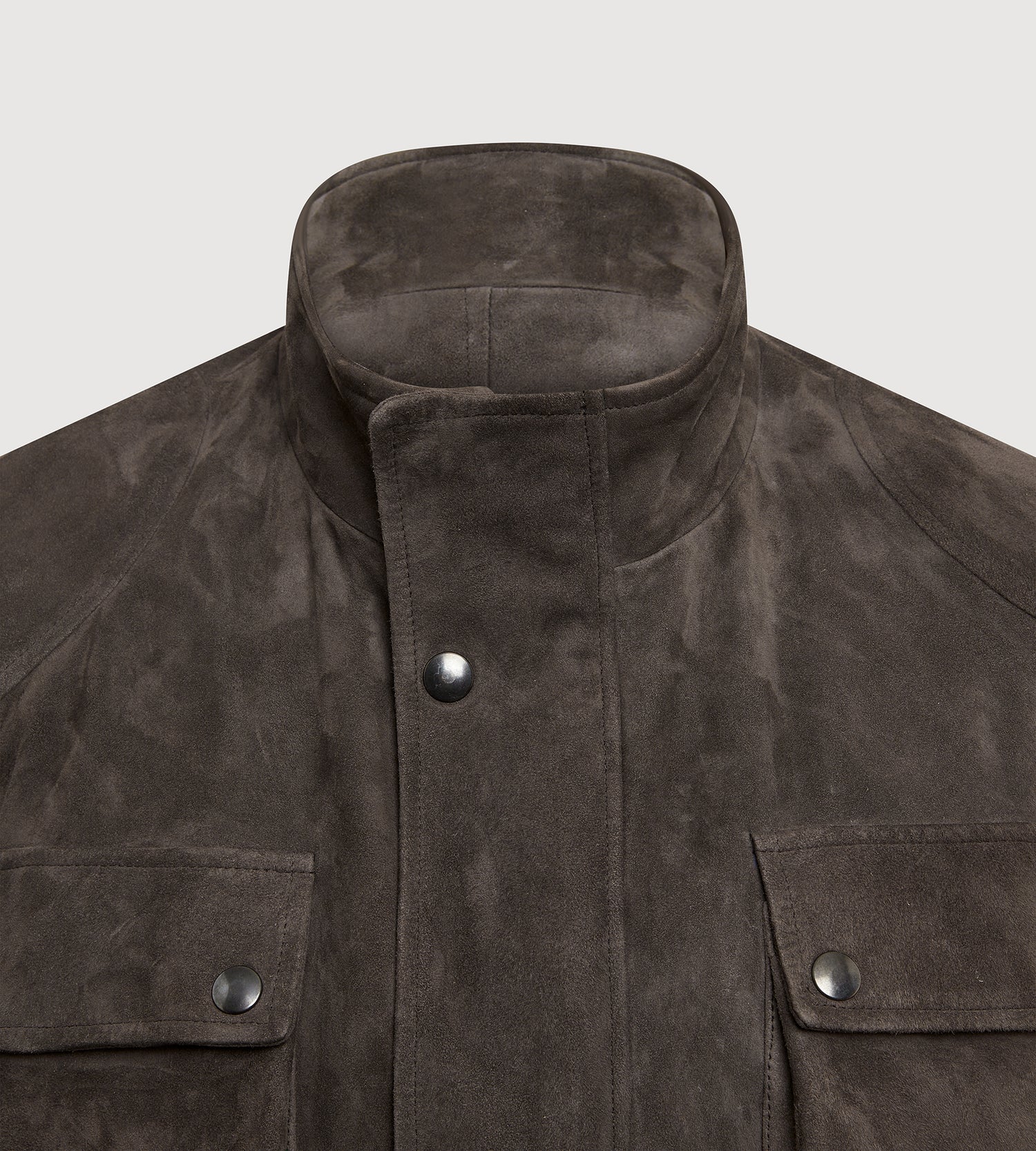 Veste saharienne en cuir marron