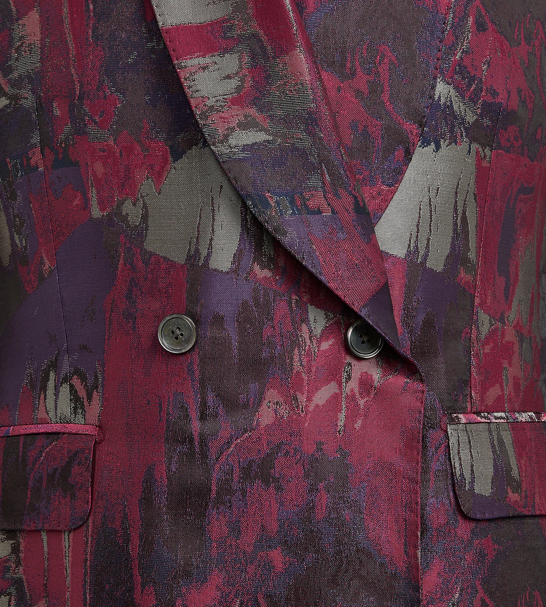 Veste croisée en jacquard rose