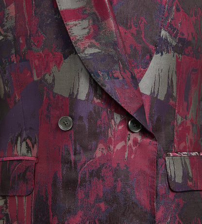 Veste croisée en jacquard rose