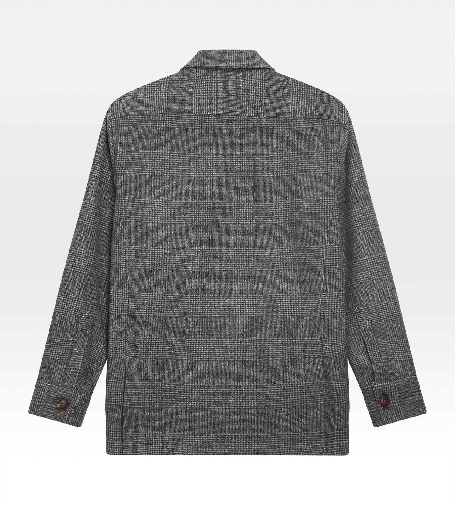 Sur-chemise en laine gris motif Prince-de-Galles