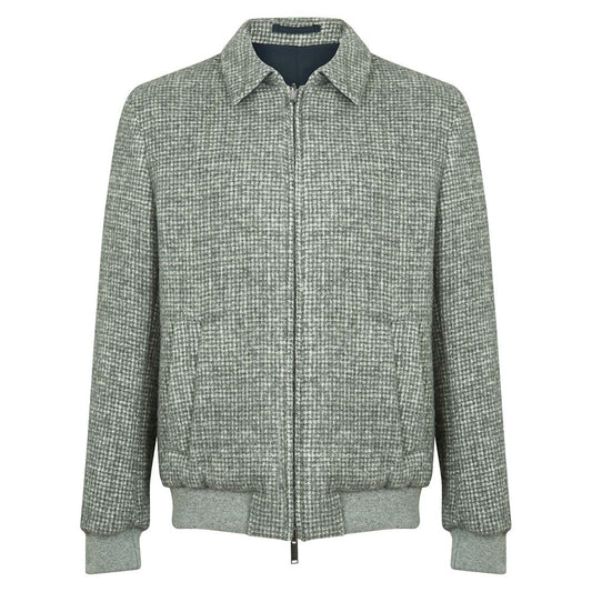 Bombers réversible en laine d'alpaca gris