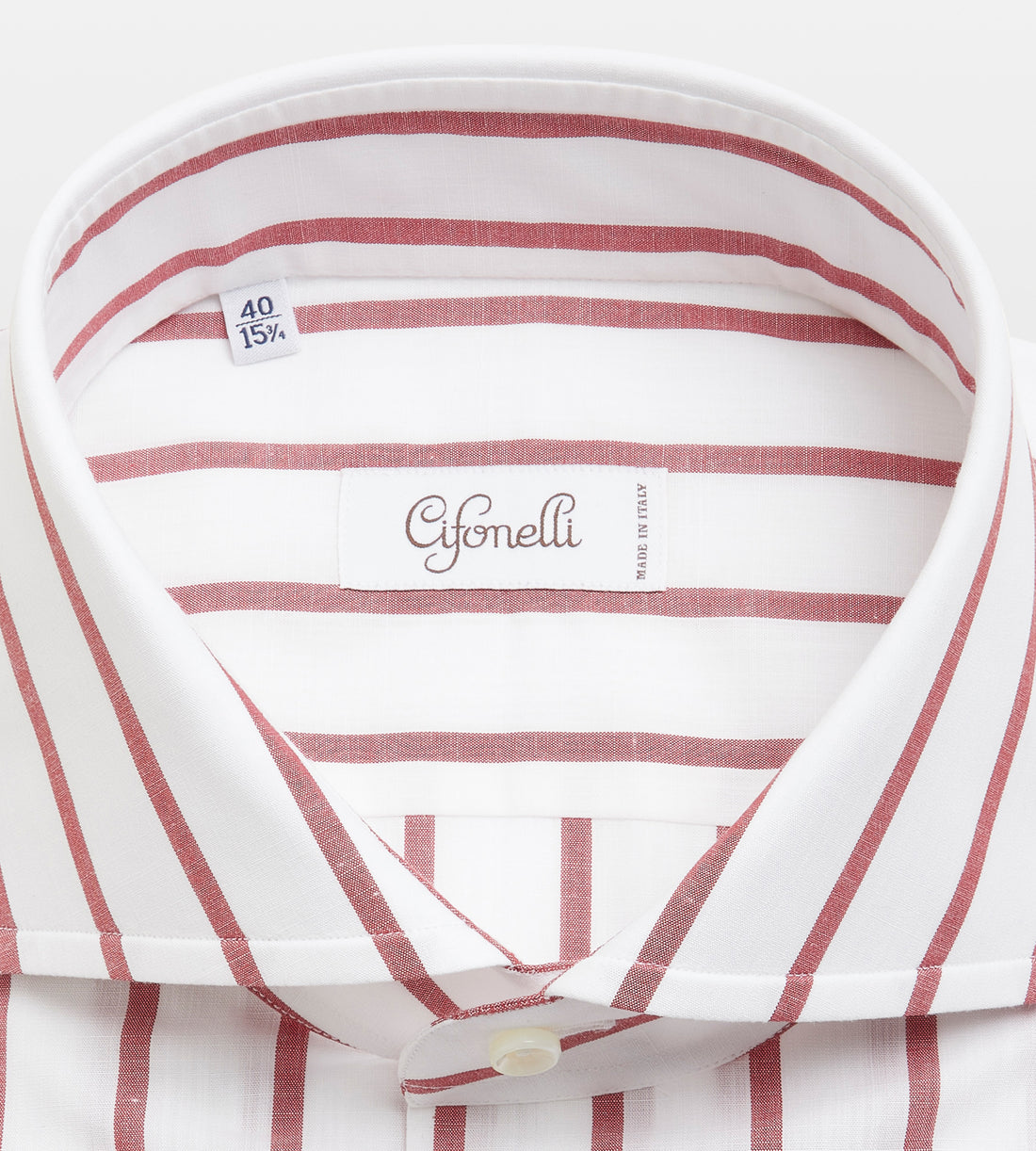 White & red cotton striped shirt